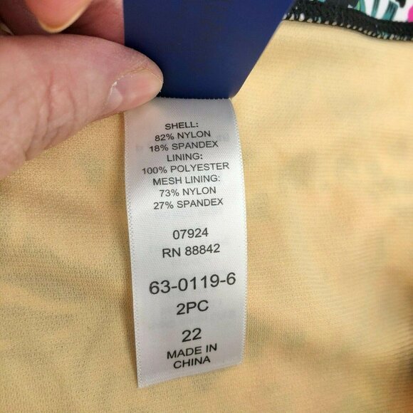 Swimsuits For All Womens Floral High Waist Bikini Bottom Size 22 Nylon/Spandex - Picture 5 of 8